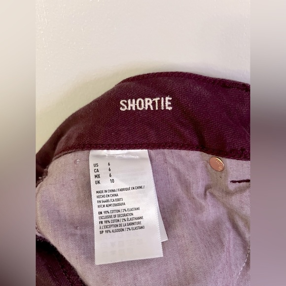 American Eagle Outfitters, maroon/burgundy shortie distressed shorts, size 6 - Picture 4 of 4